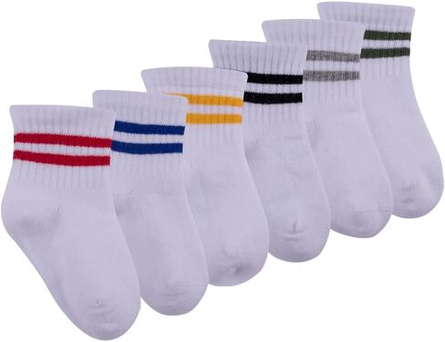 Bella Baby & Toddler Seamless-Toe Turkish Cotton Ribbed Crew Socks (6-Pack) in Kuwait