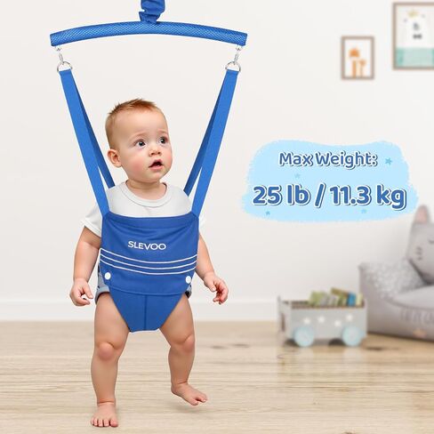 Slevoo Baby Jumper, Baby Doorway Jumper for Babies 6-12 Months, with Easy to Use Clamp and Adjustable Strap, Blue in Kuwait