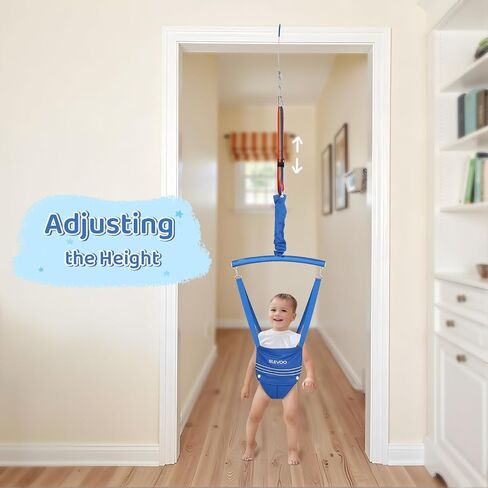 Slevoo Baby Jumper, Baby Doorway Jumper for Babies 6-12 Months, with Easy to Use Clamp and Adjustable Strap, Blue in Kuwait