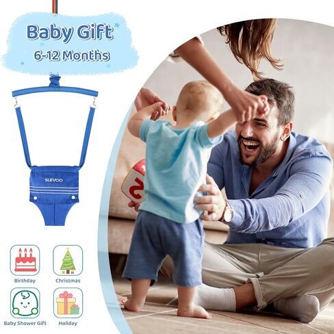 Slevoo Baby Jumper, Baby Doorway Jumper for Babies 6-12 Months, with Easy to Use Clamp and Adjustable Strap, Blue in Kuwait