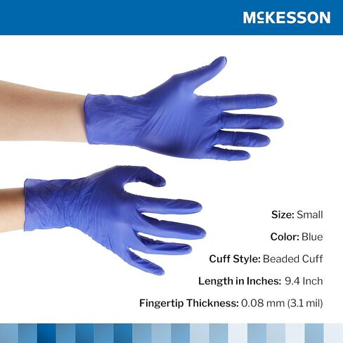 قفازات فحص النتريل Confiderm 3.0 من McKesson - خالية من البودرة، وخالية من اللاتكس، وأطراف أصابع مزخرفة، وغير معقمة - أزرق داكن، مقاس XL، عدد 100، صندوق واحد in Saudi Arabia