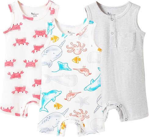 Baby Boy Sleeveless Rompers - 100% Cotton, Breathable & Skin-Friendly for Spring & Summer Home Play Etc. in Saudi Arabia