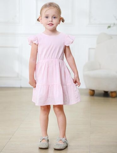 GRNSHTS Toddler Girls Dress Ruffle Sleeveless Backless Bowknot Kids Baby Casual Dresses in Kuwait