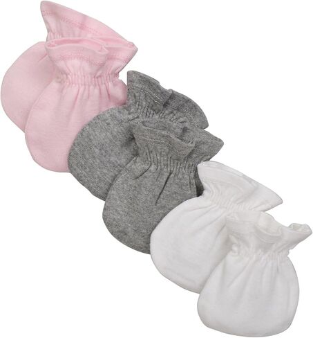 Burts Bees Baby Unisex Baby Mittens, 100% Organic Cotton, 3-Pack Solid Color Infant Scratch Protection Mitts in Kuwait