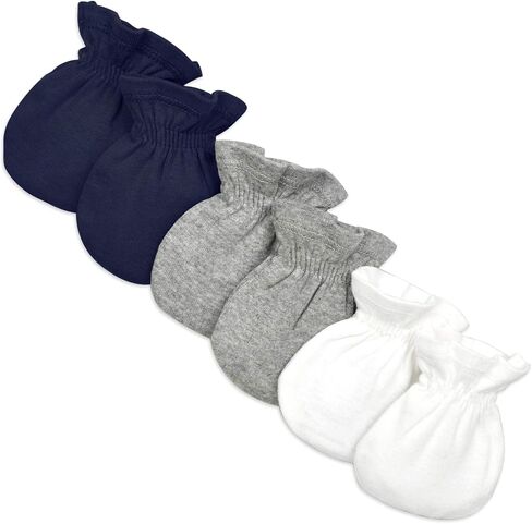 Burts Bees Baby Unisex Baby Mittens, 100% Organic Cotton, 3-Pack Solid Color Infant Scratch Protection Mitts in Kuwait
