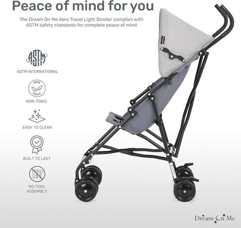 Dream On Me Aero Travel Lightweight Umbrella Stroller, Easy to Fold and Carry Travel Stroller, Adjustable and Removable Canopy in Saudi Arabia