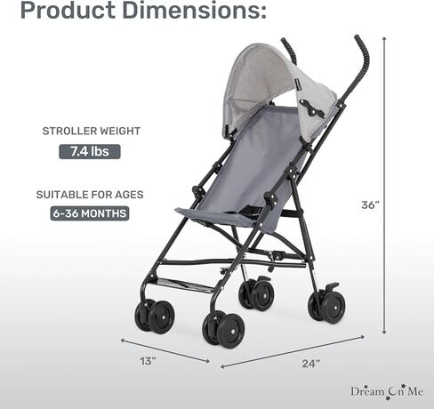 Dream On Me Aero Travel Lightweight Umbrella Stroller, Easy to Fold and Carry Travel Stroller, Adjustable and Removable Canopy in Saudi Arabia