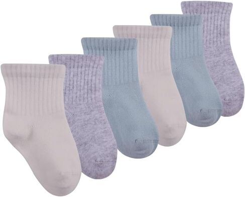 Bella Baby & Toddler Seamless-Toe Turkish Cotton Ribbed Crew Socks (6-Pack) in Kuwait