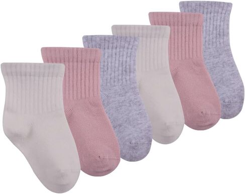 Bella Baby & Toddler Seamless-Toe Turkish Cotton Ribbed Crew Socks (6-Pack) in Kuwait