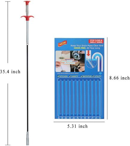 63 inch Drain Clog Remover, 1 pack Drain Strips Cleaner & Cleaning Glove,Sink snake Drain Hair Catcher Auger grabber reacher tool Set For Toilet, Kitchen Sink, Bathroom Tub (1pcs) in Saudi Arabia