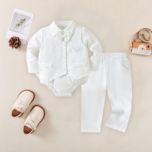 Chichoo Baby Boy Clothes Suits Baptism Christening Outfits for Boys Infant Gentleman Outfit Formal Dress Wedding Tuxedo in Kuwait