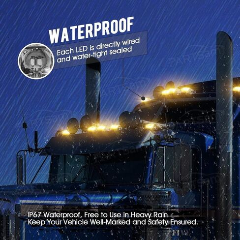 Partsam 31LED Amber Cab Marker Light Waterproof Top Roof Running Cab Lights Compatible with Peterbilt/Kenworth/Freightliner//Western Star/Mack/International/Paccar Trailer Trucks in Saudi Arabia