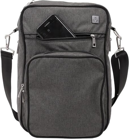 Jujube Helix Multi -Functional Crossbody Messenger/Diaper Dad Bag ، Onyx Collection - Chrome in Kuwait