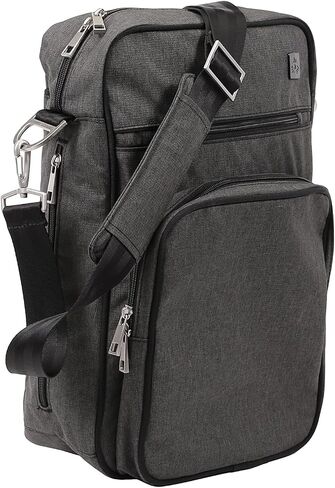 Jujube Helix Multi -Functional Crossbody Messenger/Diaper Dad Bag ، Onyx Collection - Chrome in Kuwait