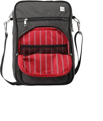Jujube Helix Multi -Functional Crossbody Messenger/Diaper Dad Bag ، Onyx Collection - Chrome in Kuwait