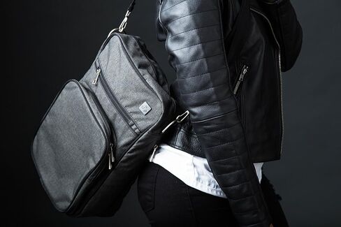 Jujube Helix Multi -Functional Crossbody Messenger/Diaper Dad Bag ، Onyx Collection - Chrome in Kuwait
