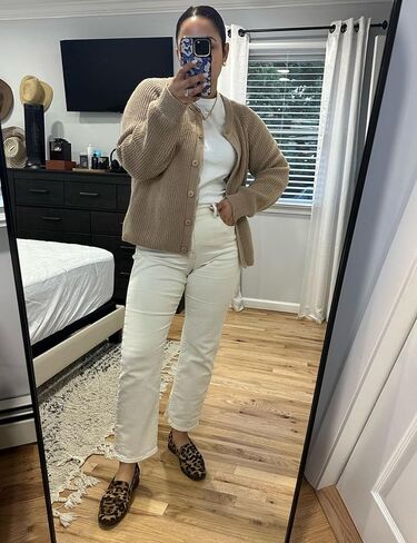 Watashi Women's Casual Long Sleeve Cardigan Round Neck Solid Color Sweater in Saudi Arabia