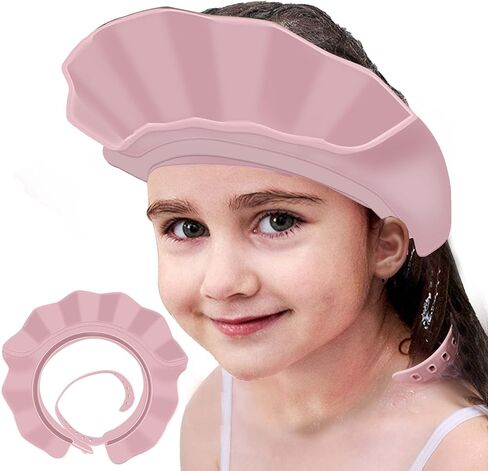 Komidk Baby Kids Shampoo Cap حمام الاستحمام قبعة السيليكون القابل للتعديل غسل الشعر دش حماية الاستحمام قبعة دش للطفل ، طفل ، طفل ، أطفال (وردي) in Kuwait