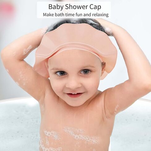 Komidk Baby Kids Shampoo Cap حمام الاستحمام قبعة السيليكون القابل للتعديل غسل الشعر دش حماية الاستحمام قبعة دش للطفل ، طفل ، طفل ، أطفال (وردي) in Kuwait