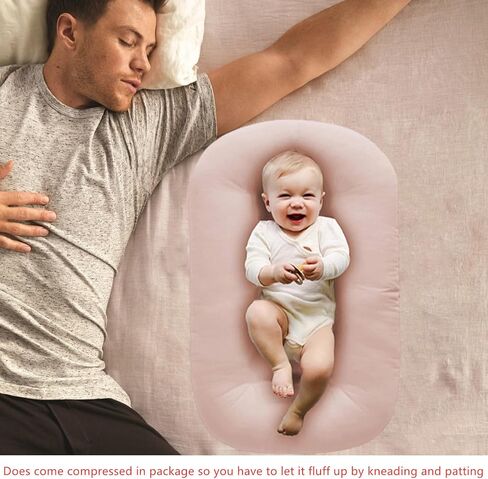 Baby Lounger for Newborn 0-24 Months,Baby Nest Co Sleeping for Baby Bed,Newborn Lounger for Boys & Girls,Pink in Saudi Arabia