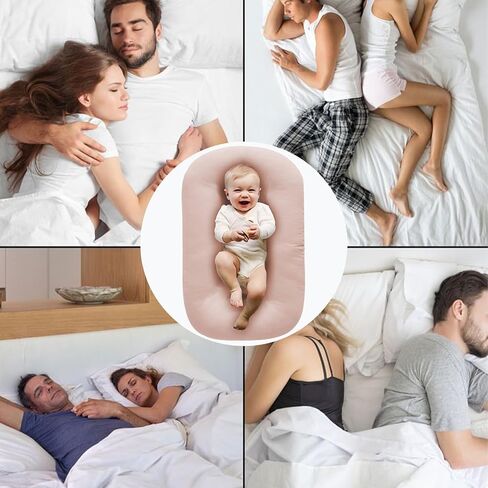 Baby Lounger for Newborn 0-24 Months,Baby Nest Co Sleeping for Baby Bed,Newborn Lounger for Boys & Girls,Pink in Saudi Arabia