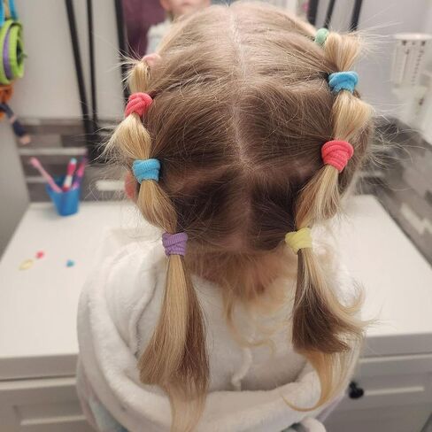 200 Pack Hair Ties BEoffer Baby Toddlers Girls Elastics Hair Bands No Damage Multicolor Colorful Small Rubber Bands Ponytail Pigtails Holders Not Harm to Hair (Macaron) in Saudi Arabia