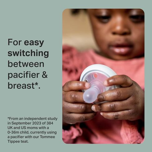 Tommee Tippee يشبه الثدي ، 0-6M ، 4 عدد ، خفيفة الوزن ، تصميم سيليكون من قطعة واحدة ، حلمة متماثلة in Kuwait
