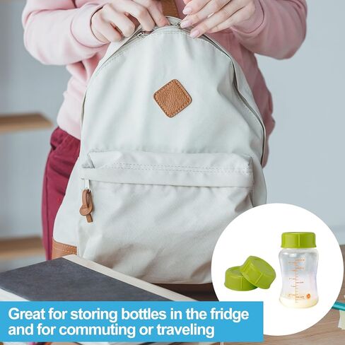 6pcs أبعاد زجاجة طفل ضيقة للدكتور براون وميديلا ، غطاء زجاجة سفر مجاني موثوق به مع إكسسوارات قطع غيار تخزين الحشية (الأخضر) in Kuwait