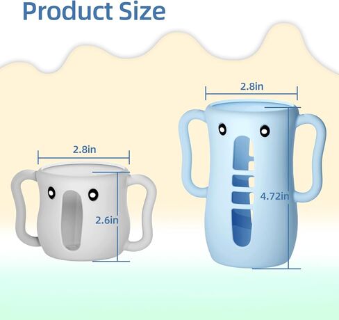 3 Pack Sleeves for Avent Baby Bottle, BPA Free Silicone Sleeves with Handles for Avent Natural Glass Baby Bottles, Anti Breakage Cover for Phillips Glass Avent Bottles (Pink+Blue+Grey, 4 Oz) in Kuwait