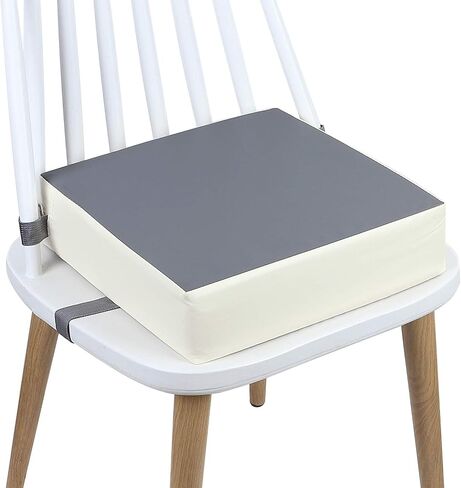 Toddler Booster Seat for Kitchen Chair, Waterproof PU Chair Cushion | Add Comfortable Height for Family Meals, Waterproof Cover Wipes Clean and Dual Straps Help Secure to Chairs at Home or Away in Saudi Arabia