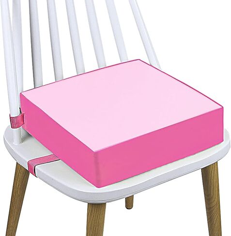 Toddler Booster Seat for Kitchen Chair, Waterproof PU Chair Cushion | Add Comfortable Height for Family Meals, Waterproof Cover Wipes Clean and Dual Straps Help Secure to Chairs at Home or Away in Saudi Arabia