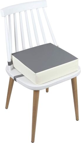 Toddler Booster Seat for Kitchen Chair, Waterproof PU Chair Cushion | Add Comfortable Height for Family Meals, Waterproof Cover Wipes Clean and Dual Straps Help Secure to Chairs at Home or Away in Saudi Arabia