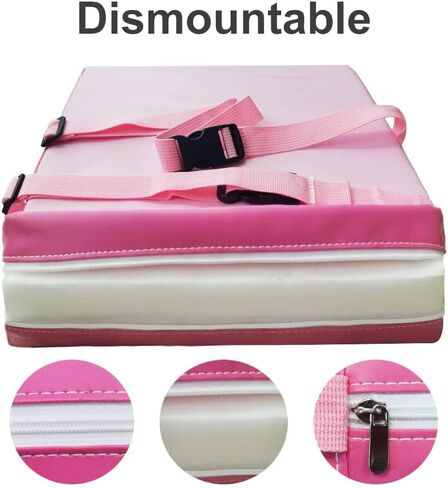 Toddler Booster Seat for Kitchen Chair, Waterproof PU Chair Cushion | Add Comfortable Height for Family Meals, Waterproof Cover Wipes Clean and Dual Straps Help Secure to Chairs at Home or Away in Saudi Arabia