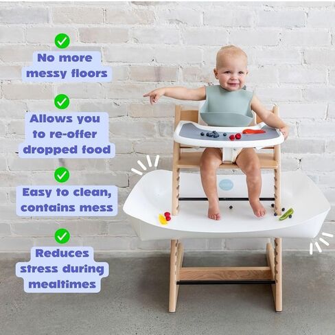 CATCHY -Food Catcher- Compatible with Cybex Lemo High Chair +12 Other High Chairs -Highchair Sold Separately- Baby & Toddler Food & Mess Catcher -Premium Linen Inspired- Under High Chair Accessory in Kuwait