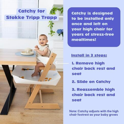 CATCHY -Food Catcher- Compatible with Cybex Lemo High Chair +12 Other High Chairs -Highchair Sold Separately- Baby & Toddler Food & Mess Catcher -Premium Linen Inspired- Under High Chair Accessory in Kuwait