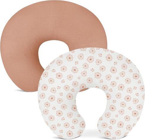 Nursing Pillow Covers, Muslin Nursing Cover for Breastfeeding Pillows, Comfortable for Baby Girls and Boys (Brick) in Kuwait