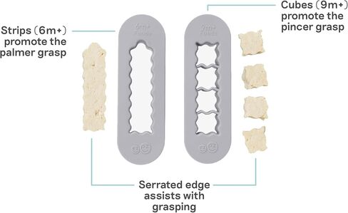 ezpz Baby-Led Weaning Food Cutters (2 pack in Sage) - 6/9 Months + | Food Prep for Infants - Designed by a Pediatric Feeding Specialist in Saudi Arabia