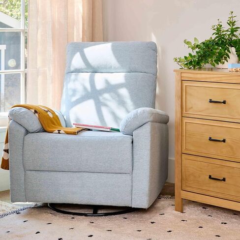 DaVinci Suzy Glider Recliner Nursery Chair - Glider Rocking Chair for Nursery and Living Room - GREENGUARD Gold, FSC & Certi-PUR US Certified - 360° Swivel Rocker Recliner Chair (Cozy Cream Boucle) in Saudi Arabia