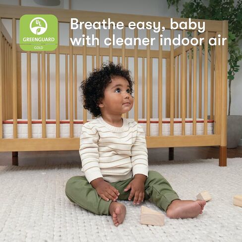babyletto Avocado Baby Crib Mattress - GOTS, Made Safe, GREENGUARD Gold Certified - Dual Sided Infant & Toddler Mattress - Flippable & Breathable - ‎52 x 28.25 x 5.5 Inches for Standard Size Crib in Kuwait