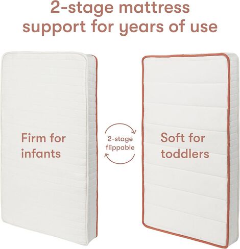 babyletto Avocado Baby Crib Mattress - GOTS, Made Safe, GREENGUARD Gold Certified - Dual Sided Infant & Toddler Mattress - Flippable & Breathable - ‎52 x 28.25 x 5.5 Inches for Standard Size Crib in Kuwait