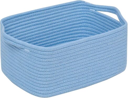 CubesLand Cute and Durable Small Cotton Rope Basket for Organizing, Woven Closet Storage Bin,Shelves Closet Storage Basket, Bathroom Storage Organizer Bin, Nursery Toy Basket Bin, White Basket in Saudi Arabia