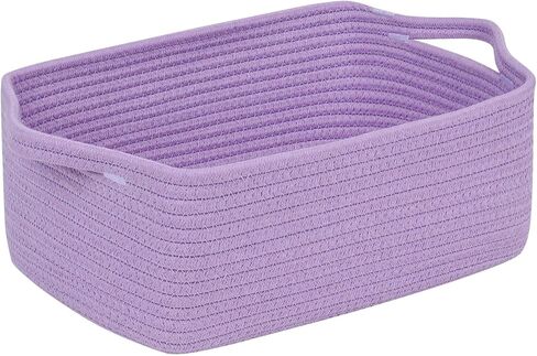 CubesLand Cute and Durable Small Cotton Rope Basket for Organizing, Woven Closet Storage Bin,Shelves Closet Storage Basket, Bathroom Storage Organizer Bin, Nursery Toy Basket Bin, White Basket in Saudi Arabia