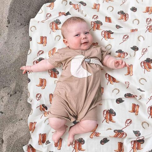 LifeTree Muslin Swaddle Blankets, 70% Viscose from Bamboo and 30% Cotton Baby Swaddle Blankets Unisex Swaddling Blanket for Newborn, Soft Large 47" x 47", Golden Retriever Baby Blanket in Saudi Arabia
