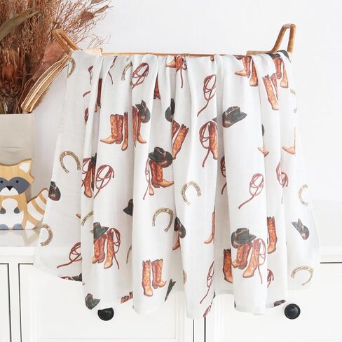 LifeTree Muslin Swaddle Blankets, 70% Viscose from Bamboo and 30% Cotton Baby Swaddle Blankets Unisex Swaddling Blanket for Newborn, Soft Large 47" x 47", Golden Retriever Baby Blanket in Saudi Arabia