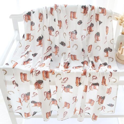 LifeTree Muslin Swaddle Blankets, 70% Viscose from Bamboo and 30% Cotton Baby Swaddle Blankets Unisex Swaddling Blanket for Newborn, Soft Large 47" x 47", Golden Retriever Baby Blanket in Saudi Arabia