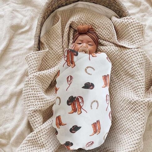 LifeTree Muslin Swaddle Blankets, 70% Viscose from Bamboo and 30% Cotton Baby Swaddle Blankets Unisex Swaddling Blanket for Newborn, Soft Large 47" x 47", Golden Retriever Baby Blanket in Saudi Arabia