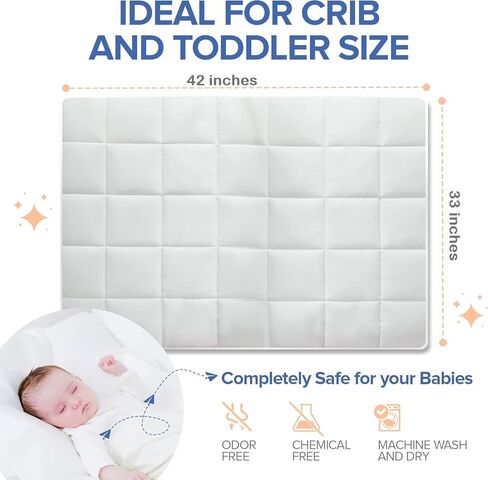 Continental Bedding Toddler Comforter, Microfiber Duvet Insert, Sleep Blanket with Cotton Shell, Fits Standard Crib, Toddler Bed, 39x47 Inches, White in Kuwait