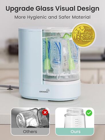GROWNSY DeepClean Bottle Washer Pro, Baby Bottle Washer and Sterilizer and Dryer, Effortless Washing Machine for Bottle Cleaner, Pump Parts, Pacifiers - Wash, Sterilize and Dry with One Touch (Blue) in Saudi Arabia