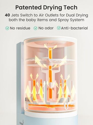 GROWNSY DeepClean Bottle Washer Pro, Baby Bottle Washer and Sterilizer and Dryer, Effortless Washing Machine for Bottle Cleaner, Pump Parts, Pacifiers - Wash, Sterilize and Dry with One Touch (Blue) in Saudi Arabia