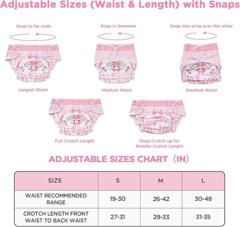 Littleforbig Washable Adjustable Reusable Waterproof Cloth Adult Diaper Wrap Cover - Baby Usagi Pattern L in Saudi Arabia